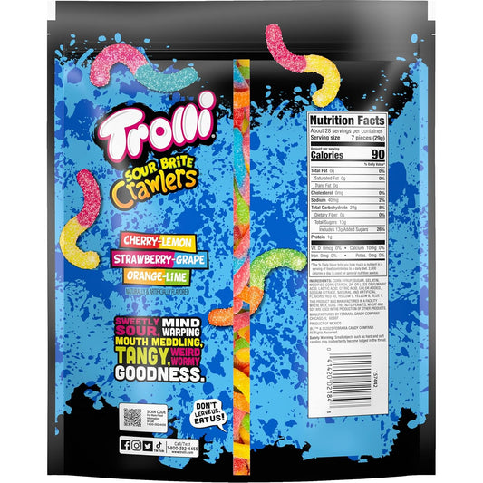 dual-flavor gummy worms: cherry-lemon, strawberry-grape, orange-lime in original