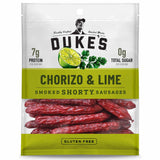 Duke's Pork Chorizo & Lime Smoked Shorty Sausages – Grab-and-Go Desk Drawer Snack for Midday Focus, 5 oz