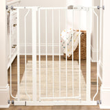 Regalo Baby Gate with Door in White – Modern Pressure Mounted Safety Gate that Blends with Doorways, Hallways and Staircases