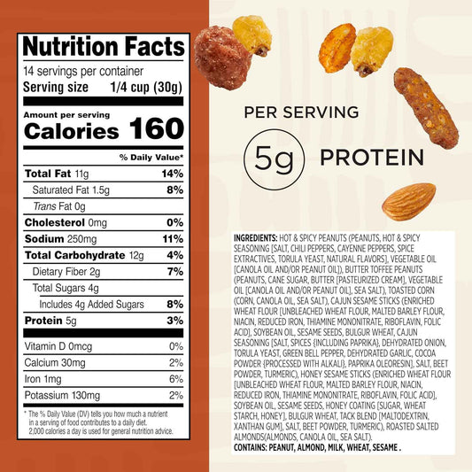 Snak Club Cajun Snack Mix – Family Friendly Lunchbox Add On with Sweet and Spicy Crunch Kids Love, 15 oz Resealable Pouch