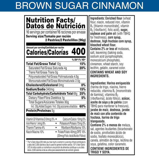 Pop-Tarts Frosted Brown Sugar Cinnamon Toaster Pastries – Grab-and-Go Breakfast for Busy Workdays, Pantry Pack of 32