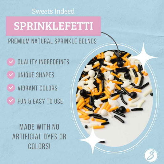 Sweets Indeed Natural Dye Free Halloween Sprinkles – Clean Ingredient Edible Topping for Mindful Bakers