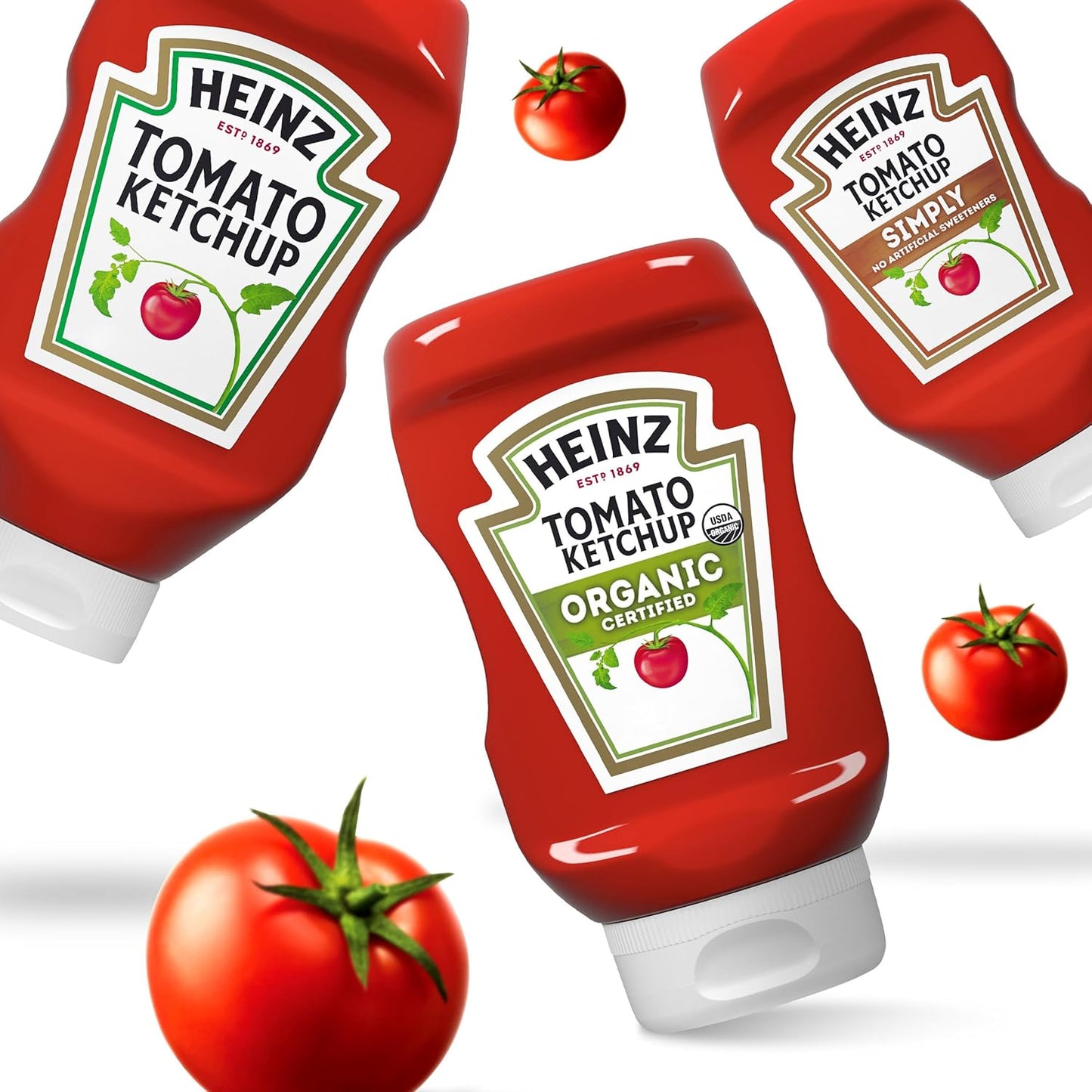 Heinz Organic Ketchup for Mindful Eating, No-GMO Sugar-Sweetened Tomato Sauce for Health-Conscious Households