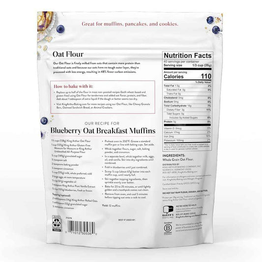 King Arthur Baking Company Gluten-Free Whole Grain Oat Flour 2.5 lbs – Nourishing Gluten-Free Baking for Sensitive Home Bakers