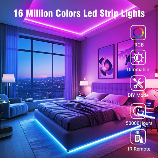 VOLIVO 200ft LED Strip Lights – Housewarming Gift for Women and Men, Smart Bluetooth RGB Color Changing Lights for Bedroom and Home Decor