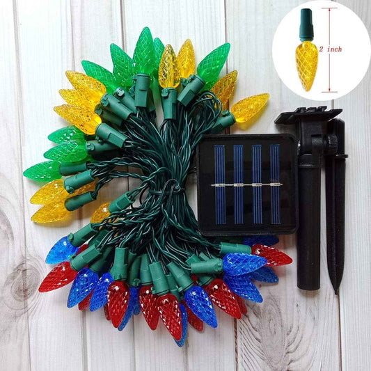 Solar Charm C6 Strawberry Lights – Thoughtful Birthday Gift for Mom, 2-Pack Solar String Lights for Her Garden or Patio