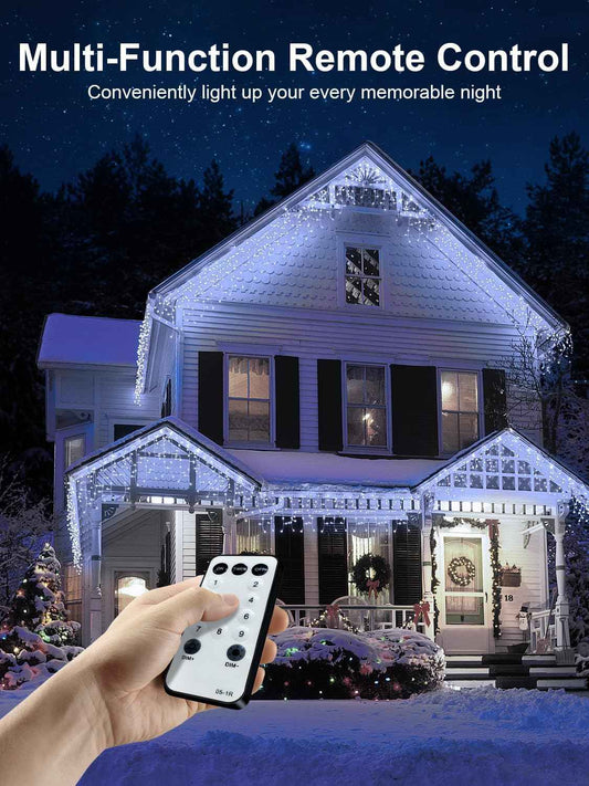 Lumivox Icicle Lights – Flameless 29V Cool-to-Touch Strand for Family Living Room and Sleep-Safe Holiday Glow