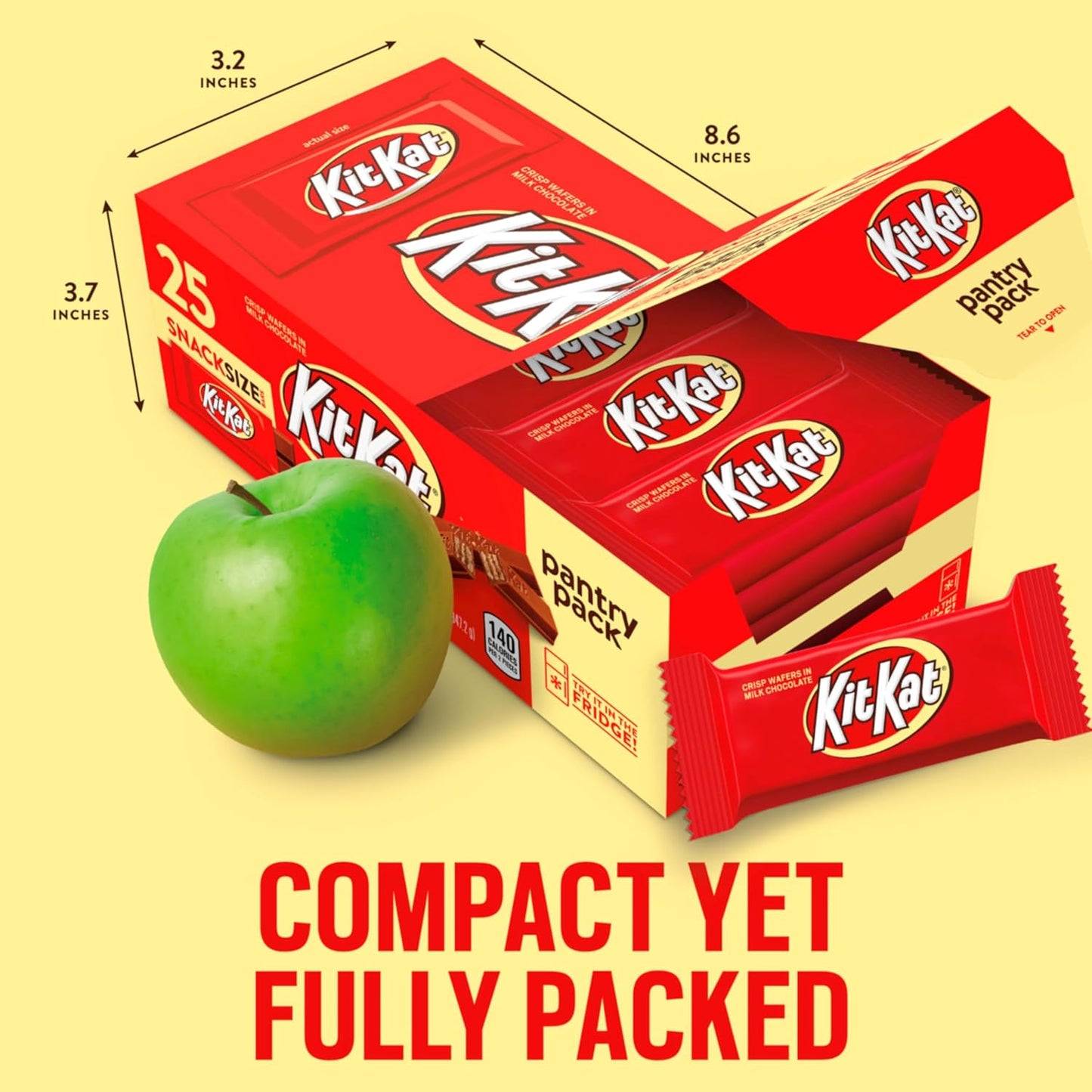 KIT KAT Milk Chocolate Wafer Bars – Valentine's Day Candy Gift for Her, 25 Individually Wrapped Snack Size Pieces