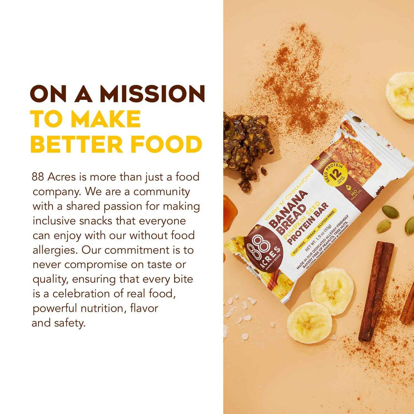 88 ACRES Banana Bread Seed Protein Bar – Desk-Drawer Snack for Focused Workdays