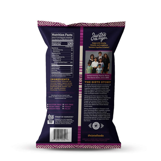 made with cassava flour, 100% avocado oil, coconut sugar, and cinnamon for a clean-label ingredient panel