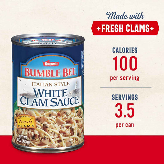 Snow's Italian Style White Clam Sauce, 15 Ounce – Gourmet Italian Food Gift for Pasta Lovers, Housewarming Present