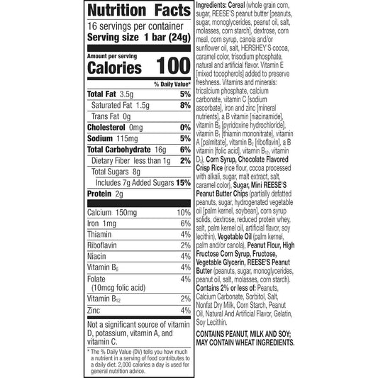 Reese's Puffs Cereal Bars – Heat-Stable Travel Snack for Road Trips and Car Rides, 16 ct Peanut Butter