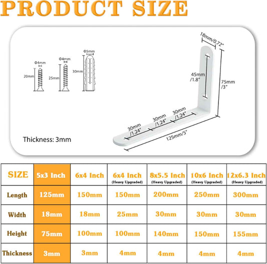Alise Floating Shelf Brackets – Housewarming Gift for New Homeowners, DIY Shelf Hardware Starter Pack of 4