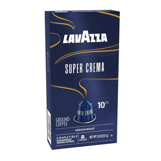 Lavazza Super Crema Aluminum Capsules for Nespresso Original Machines – Italian-Style Coffee Gift for Mom's Birthday