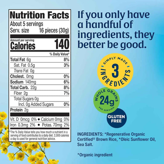 Lundberg Organic Rice Cake Minis – Mindful Snack for Clean Eating Routines, Original Sea Salt Vegan Crunch