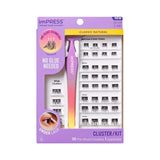 KISS imPRESS Falsies Self-Adhesive Lash Clusters – Sensitive-Eye Safe Press-On Eyelashes, No Glue Irritation