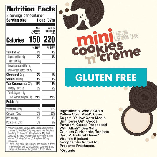 Cascadian Farm Organic Mini Cookies 'n' Crème Cereal – Grandparent Gift Basket Staple for the Grandchildren's Visit