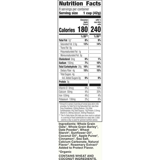 Cascadian Farm Organic Cinnamon Apple Cereal – Wholesome Cinnamon Apple Flavor Picky Eaters Love, 12 oz Pantry Box