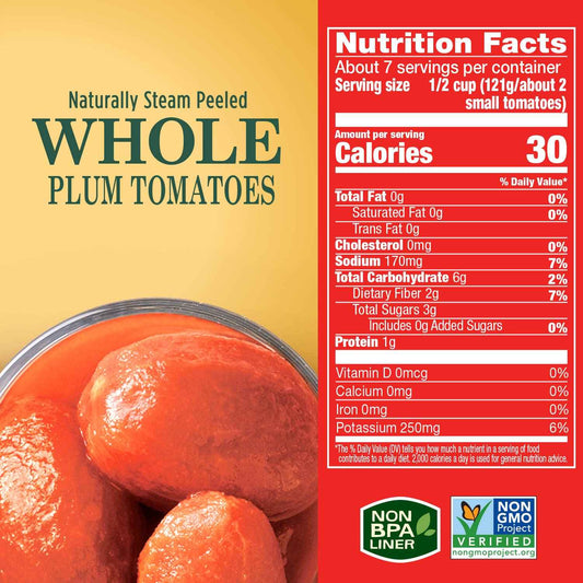 Hunt's Whole Peeled Tomatoes — Clean-Ingredient Tomato Base for Sensitive Digestion Meal Prep, 28 oz Can