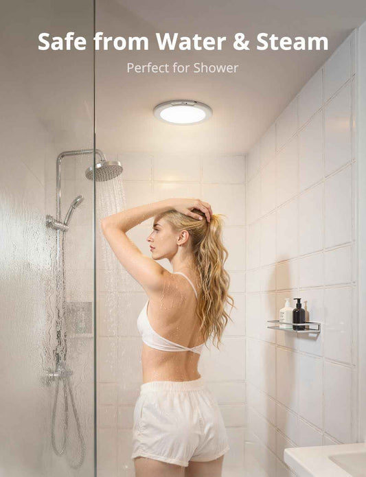 Combuh Battery Powered Overhead Lamp – Clean-Line Surface Mount Light in Neutral Finish for Capsule Wardrobes and Calm Spaces