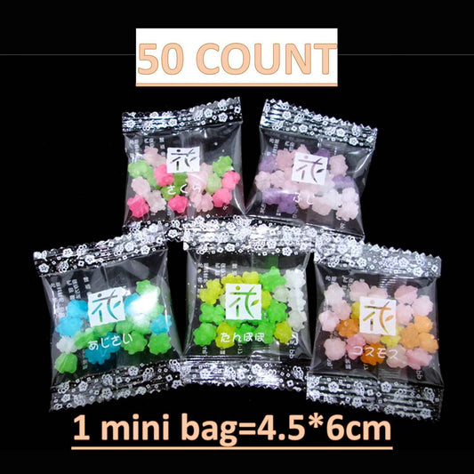 MARUTA Candy Konpeito – Japanese Sugar Candy Party Favors, 50 Individually Wrapped Hanatsume Sweets for Birthday & Holiday Gift Bags