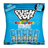 Push Pop Easter Blue Hard Candy Lollipops Birthday Gift Idea for Kids and Baby Shower Favor, 10 Ct Individually Wrapped Blue Raspberry Bulk Hard Candy