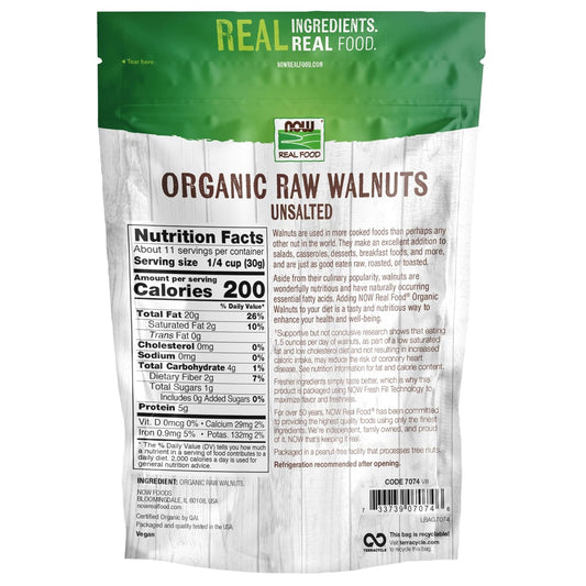 raw, unsalted walnuts in halves and pieces