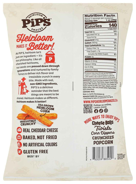 Pipsnacks Fiery Cheddar Fries, 5 Oz – Clean-Eating Avocado Oil Snack for Pantry