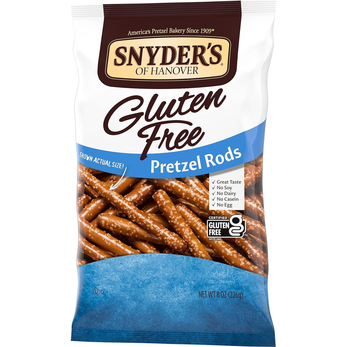 rod-shaped pretzel design optimized for dipping