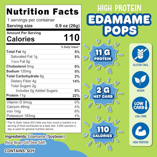 Sea Salt Dry Roasted Edamame – Grab and Go Office Snack for Work Focus, 10 Pack