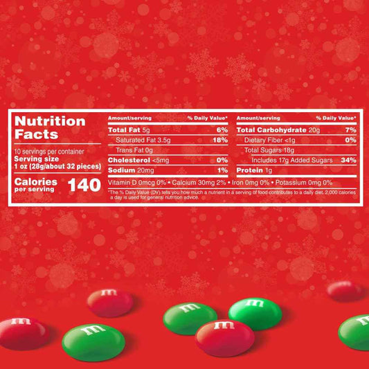 M&M'S Milk Chocolate Christmas Candy – Festive Holiday Stocking Stuffer Gift for Family and Friends, 10 Oz Bag