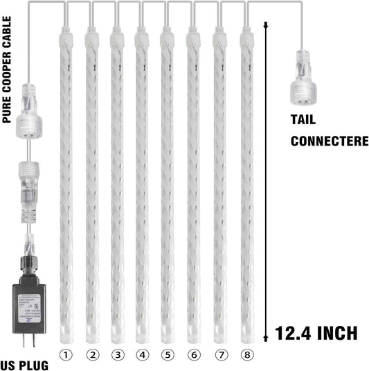 FUNPENY Falling Meteor Lights – Weatherproof Outdoor Christmas Decor for Eaves, Gutters, and Front Yard Trees