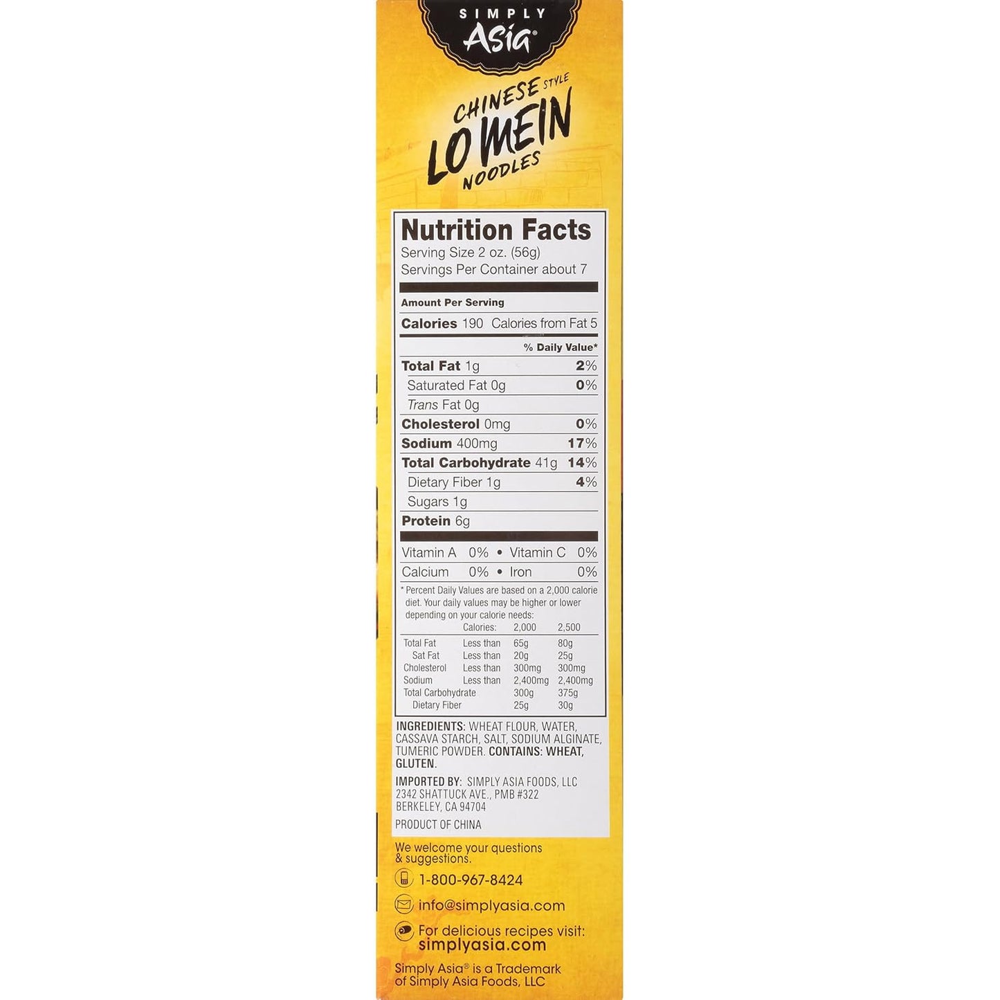 Simply Asia Lo Mein Noodles, Chinese Style No MSG – Clean-Eating Pantry Staple for Mindful Home Cooking