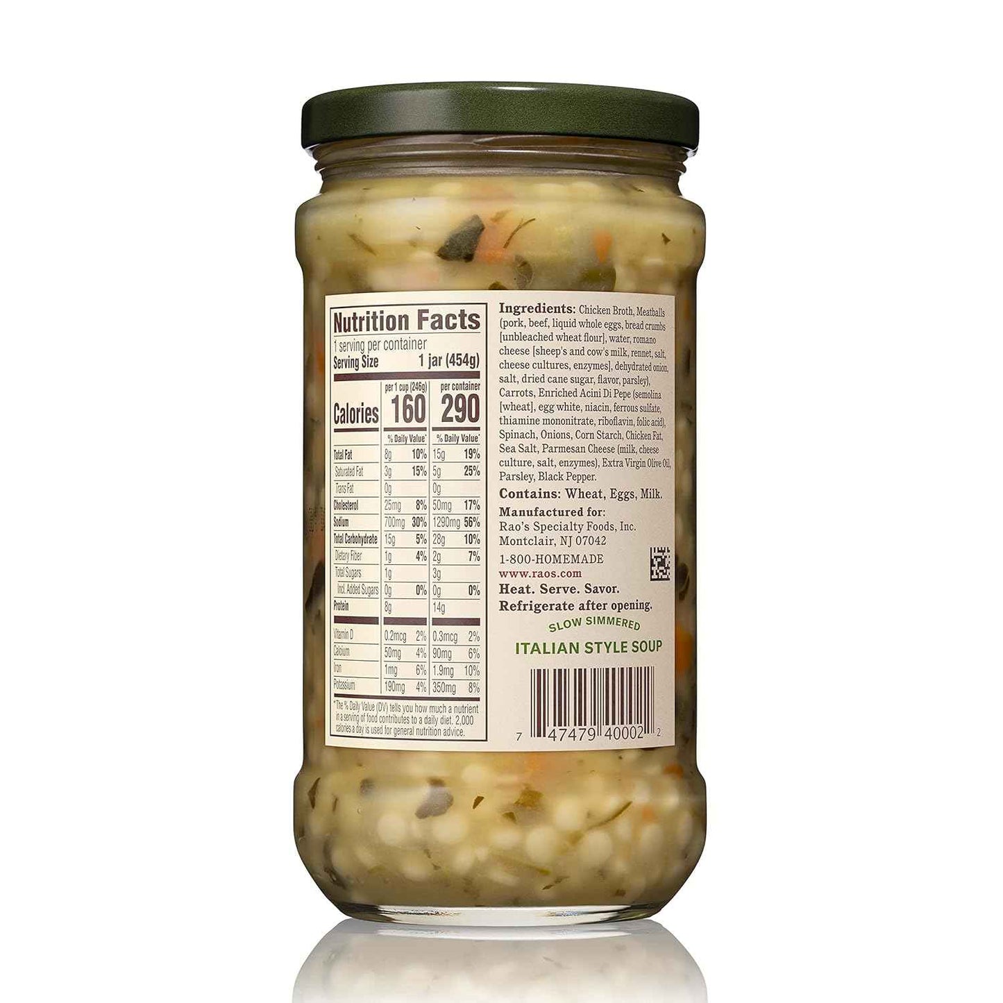 Rao's Made for Home Italian Wedding Soup 16oz – Fast Heat and Serve Lunch for the Busy Office Professional, No Prep Required