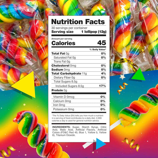Rainbow Swirl Lollipop Jar – Nostalgic Tutti-Frutti Candy Gift for Kids, Grandchildren, and Family Gatherings