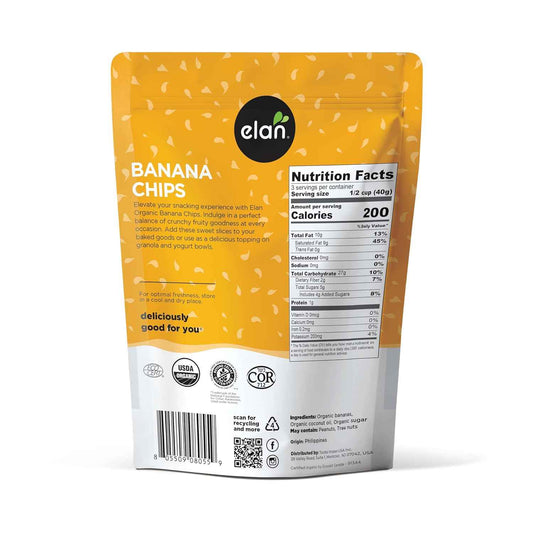 Elan Organic Banana Chips – Portable Road Trip Fuel for Travelers, No Refrigeration Needed