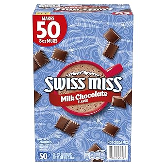 Swiss Miss Hot Cocoa Packets – Warming Bedtime Ritual Drink for Stress Relief and Quiet Wind-Down Moments, Bulk 50 Count