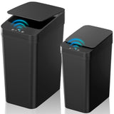 KOEYLE Rectangular Touchless Trash Bin – Simple Design for Narrow Bathroom Corners