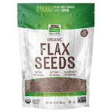 NOW Foods Organic Flax Seeds in Clean-Label 1 lb Bag for Uncluttered Pantry Storage