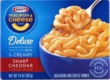 Kraft Deluxe Sharp Cheddar Macaroni & Cheese Dinner for Dorm Study Snacks and Quick Late-Night Fuel