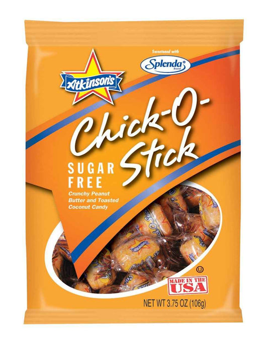 Atkinson Sugar Free Chick-O-Stick – Single Ingredient Pantry Staple, 3.75 oz Bag of Peanut Butter Coconut Candy