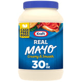 Kraft Real Mayo Creamy & Smooth Mayonnaise for Picnic Tables and Portable Sandwich Spreads, 30 fl oz Jar