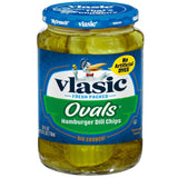 Vlasic Ovals Hamburger Dill Pickle Chips – Kid Friendly Lunchbox Topping for School Meals, 24 fl oz