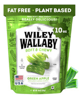 Wiley Wallaby Green Apple Licorice – Resealable 10 oz Pouch for Road Trips, Car Snacks & Picnics