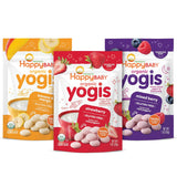 Happy Baby Organics Yogis – Soft Melt-in-Mouth Finger Food for Babies 8+ Months, 3-Flavor Variety Pack, 1 oz Each