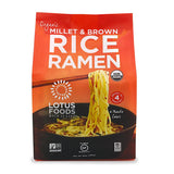 Lotus Foods Organic Millet & Brown Rice Ramen Noodles – Two-Ingredient Vegan Ramen for Clutter-Free Gluten-Free Pantries, 10 oz