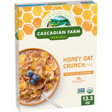 Cascadian Farm Honey Oat Crunch Cereal – USDA Organic Honey Oat Crunch for Family Breakfast Nook, 13.5 oz