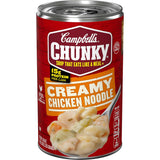 Campbell's Chunky Creamy Chicken Noodle Soup – Hot Camping Lunch for Outdoor Weekends, Pull-Tab Easy Open