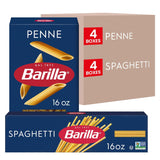 Barilla Penne & Spaghetti Variety Pack (8 Boxes) – Quick 10–12 Minute Pasta for Efficient Weeknight Meal Prep