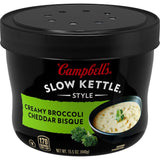 Campbell's Slow Kettle Creamy Broccoli Cheddar Bisque — Soft Texture Soup for Dental Recovery and Sensitive Stomachs, 15.5 oz Bowl